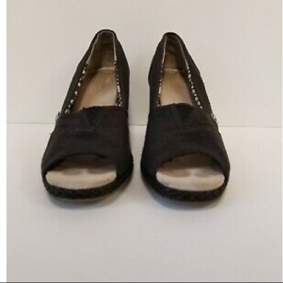 Toms Calypso Wedges - Slip-On Peep /Open Toe Shoes - Picture 5 of 11